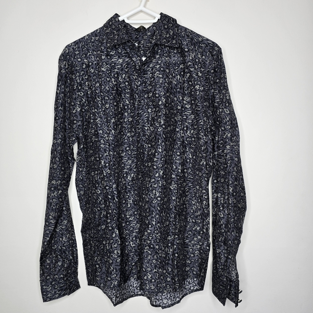 Aqua Blu Carter Resort Shirt Size M Cotton and Silk Blend - Picture 3 of 15